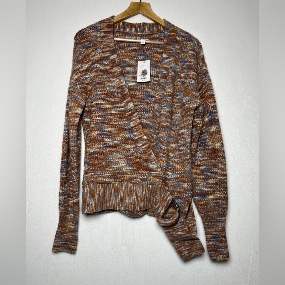 Nine West NEW Multicolor Knit Women's Boho Cottage Wrap Sweater Size S